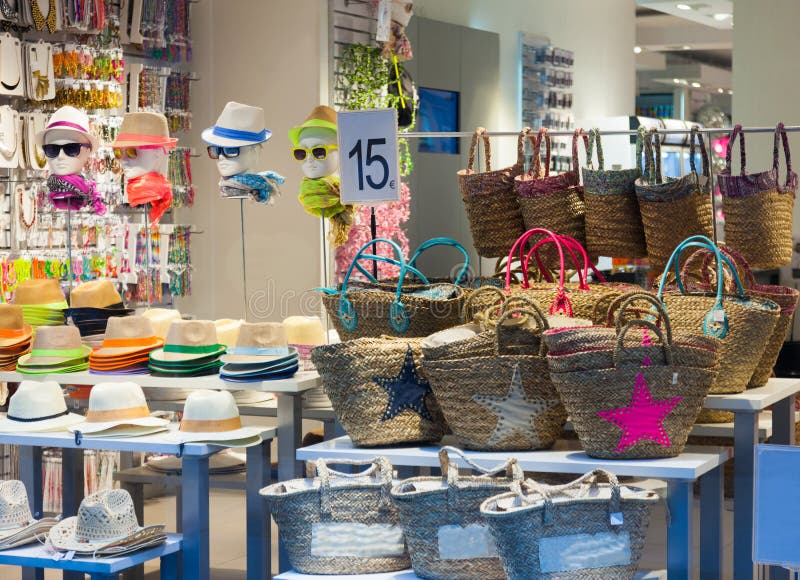 Summer accessories shop stock photo. Image of sale, dress 42185484