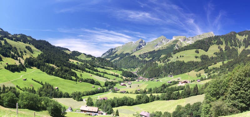 Summer alpine mountain panorama