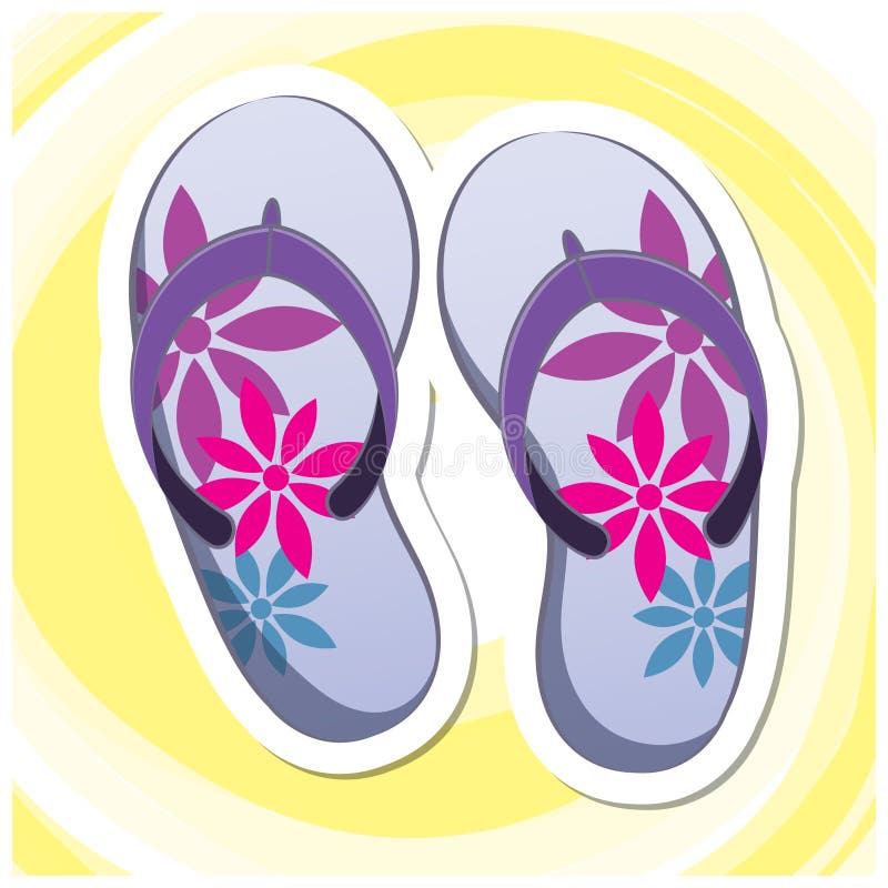 Summer Art 7 - Flip Flops stock vector. Illustration of flowery - 45185718