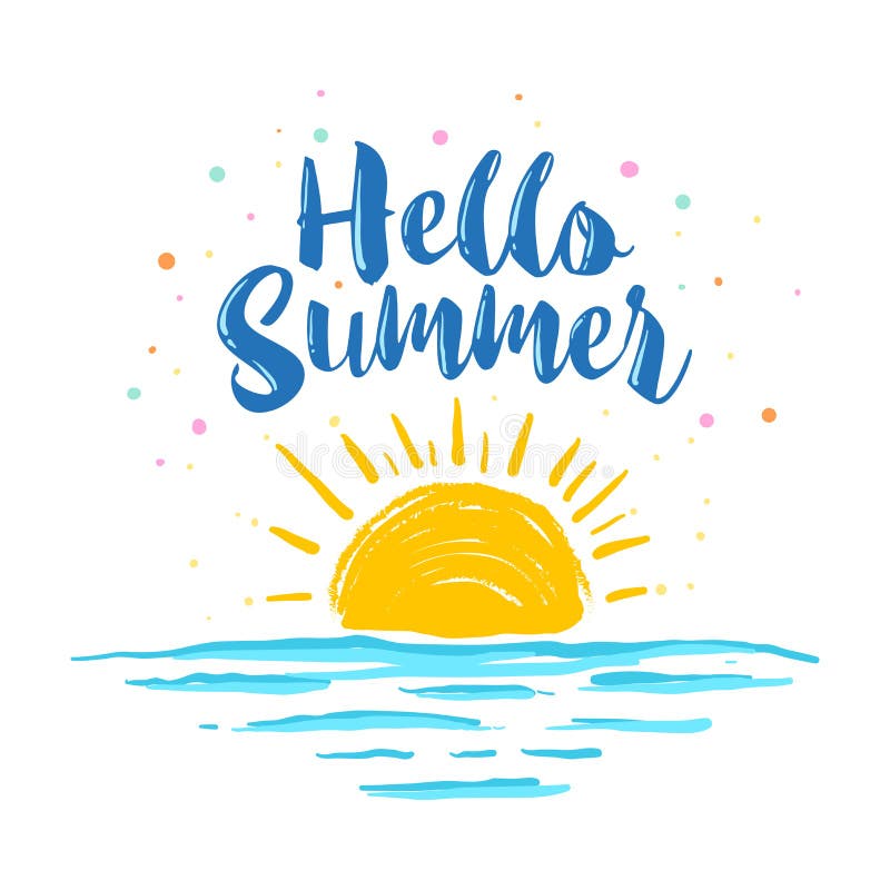 Summer Background Hand Drawing Stock Vector - Illustration of holiday, sunlight: 108033735