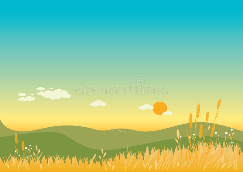 Summer landscape background. Vector illustration