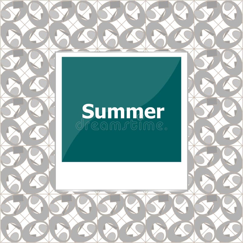 Summer background, summer words on empty photo frame, summer holiday royalty free illustration