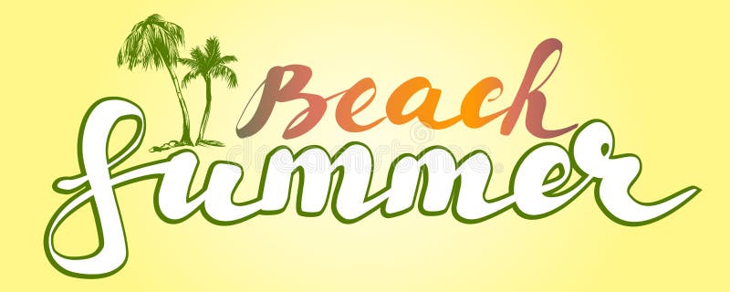 Summer beach logo symbol vector illustration sketch