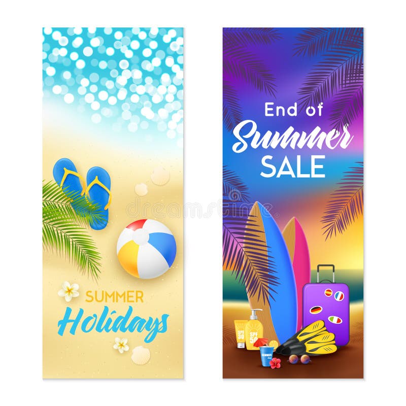 Summer Beach 2 Vertical Banners