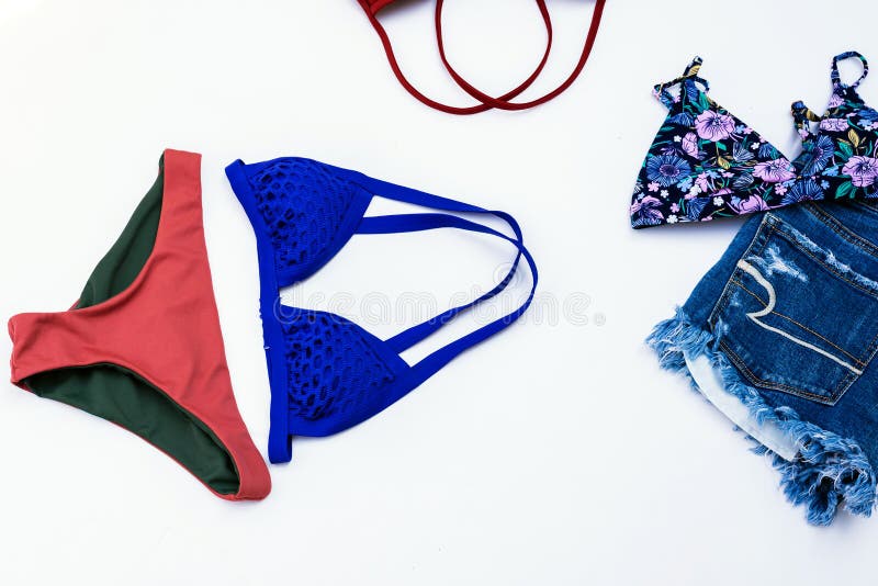 Summer Bikini Swimsuit Clothes and Accessories Concept Stock Image ...