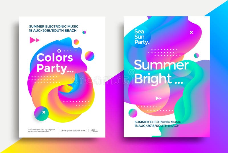 Summer bright party poster vector illustration Summer bright party poster vector illustration