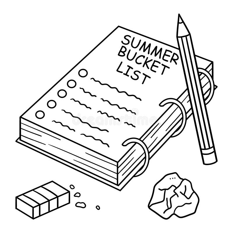 FREE Printable Summer Bucket List Coloring Page