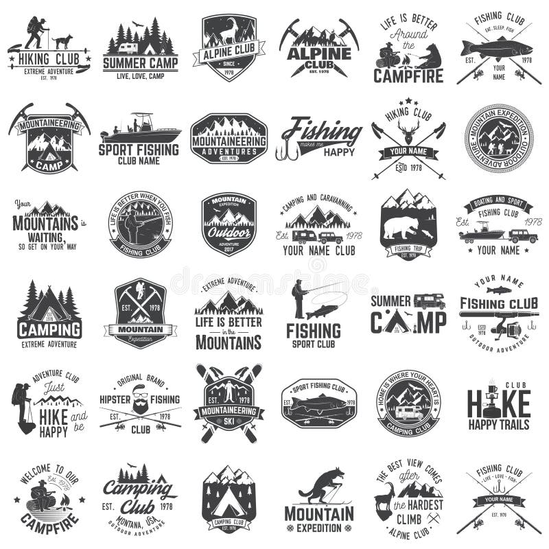 Set of extreme adventure badges. Concept for shirt or logo, print, stamp or tee. royalty free illustration Set of extreme adventure badges. Concept for shirt or logo, print, stamp or tee. royalty free illustration