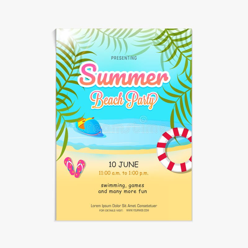 Summer Camp Poster, Flyer or Banner Design. Stock Illustration ...