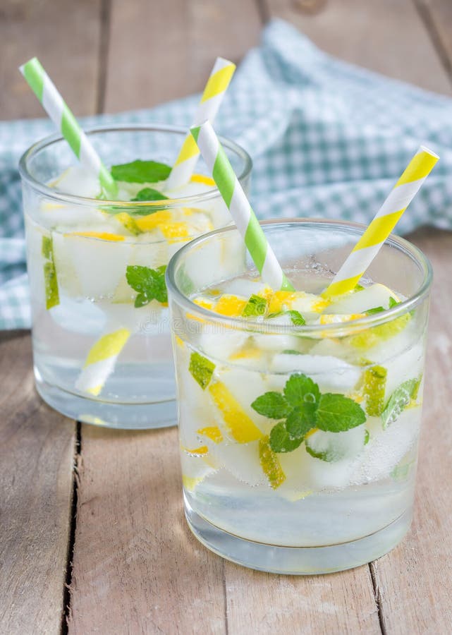 Summer Cocktail from Melon, Mint and Soda Drink Stock Photo Image of