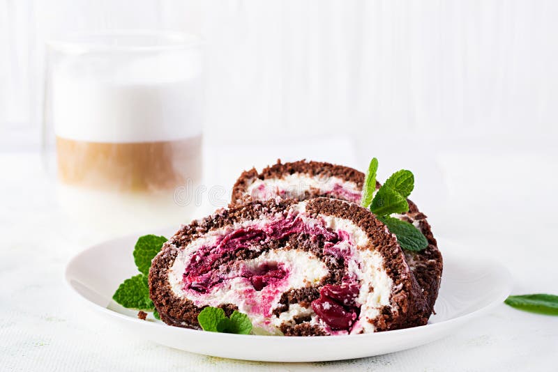 Summer dessert and cup coffee. stock photography