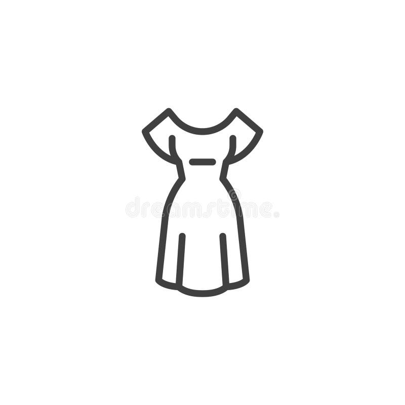 Dress Line Icon Set, Fashion Icons. Stock Illustration - Illustration ...