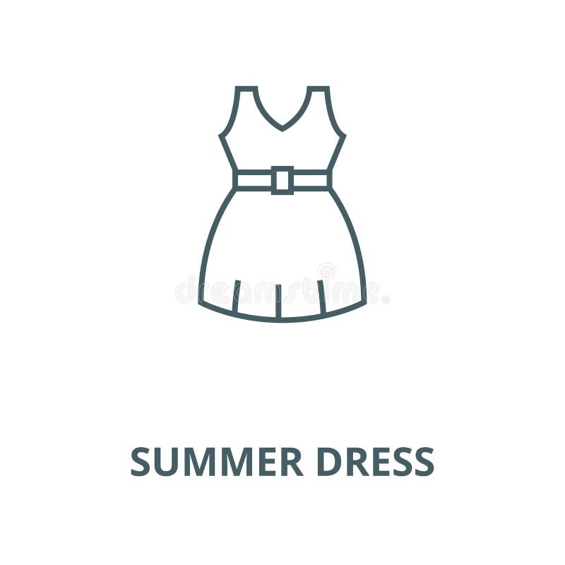 Summer Dress Vector Line Icon, Linear Concept, Outline Sign, Symbol ...