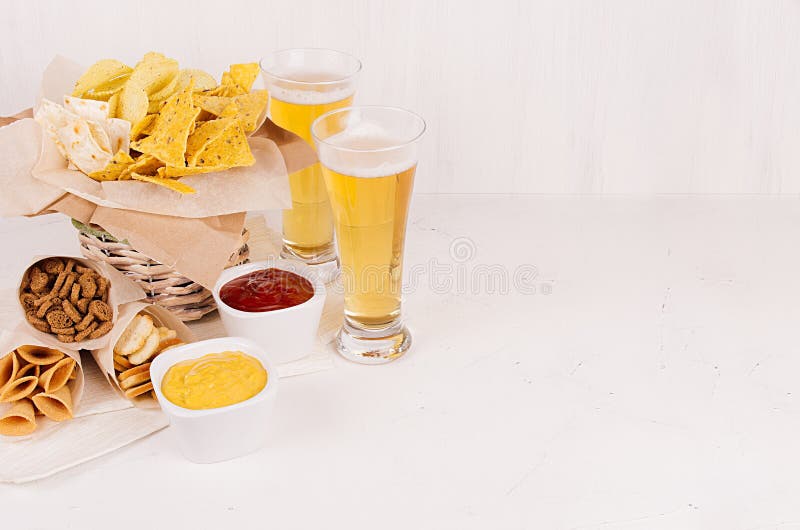 Summer Fast Food - Different Crunchy Snacks And Red ...