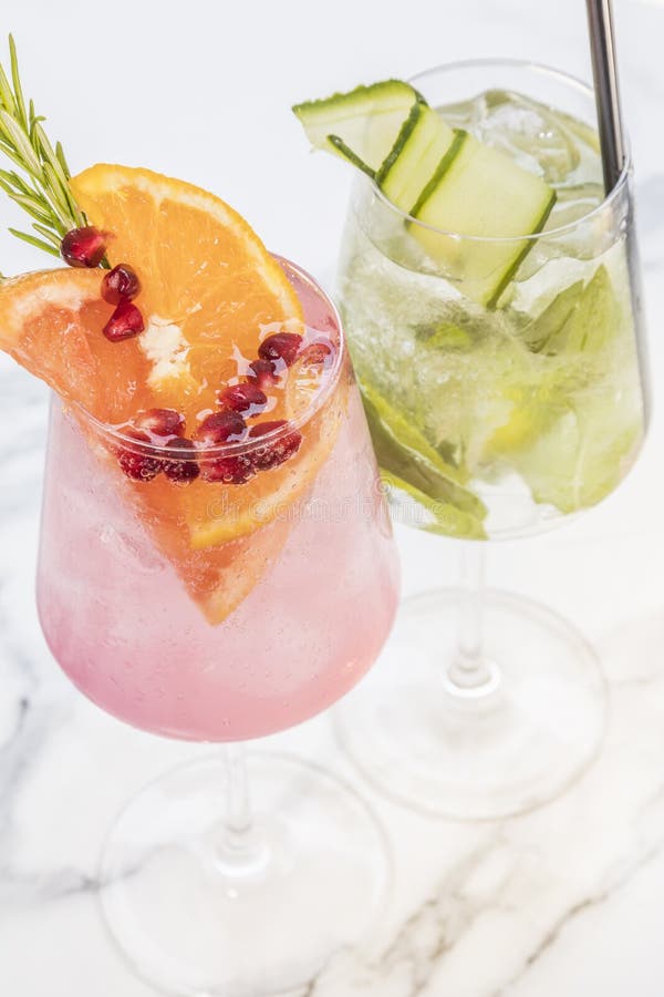 Summer Fresh Cold Cocktails on Table Stock Image Image of restaurant