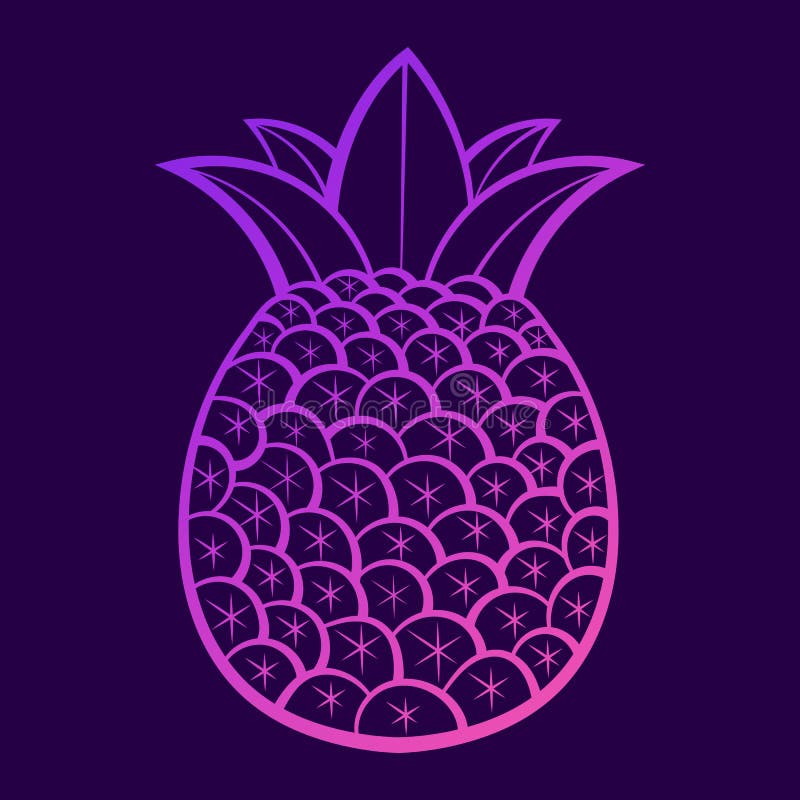 Summer Fruits For Healthy Lifestyle. Pineapple Fruit. Vector Illustration Cartoon Flat Icon stock illustration