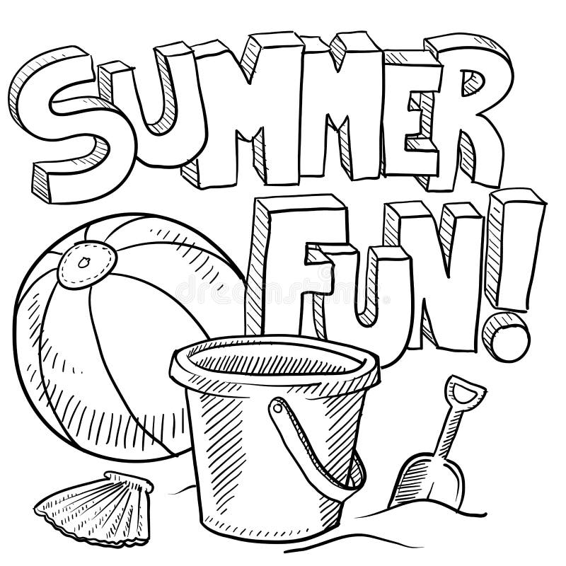 Download Summer Fun At The Beach Vector Stock Vector - Illustration ...