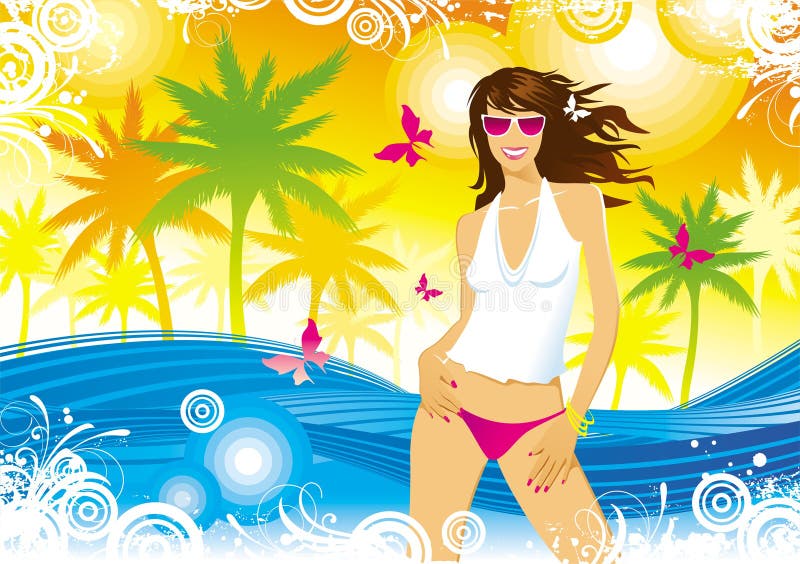 Summer girl royalty free illustration Summer girl royalty free illustration