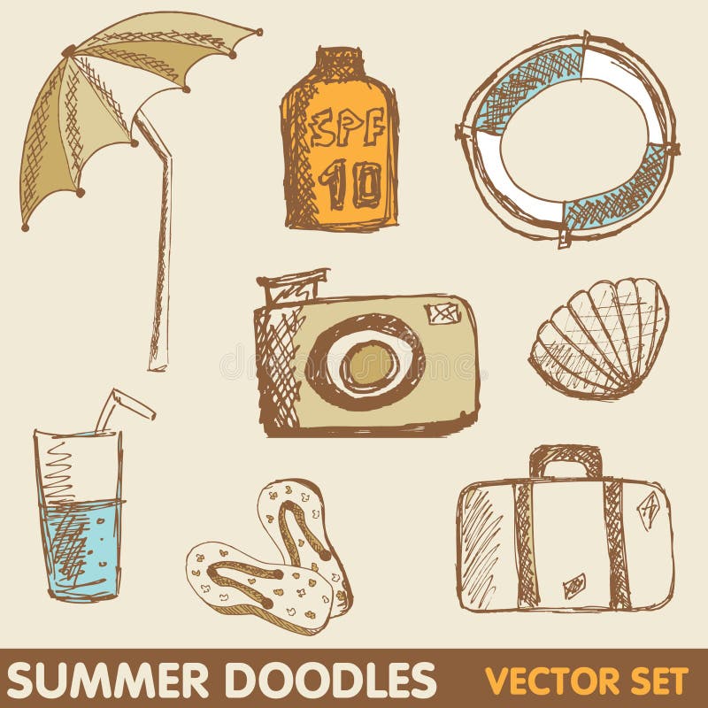 Summer holiday doodle collection