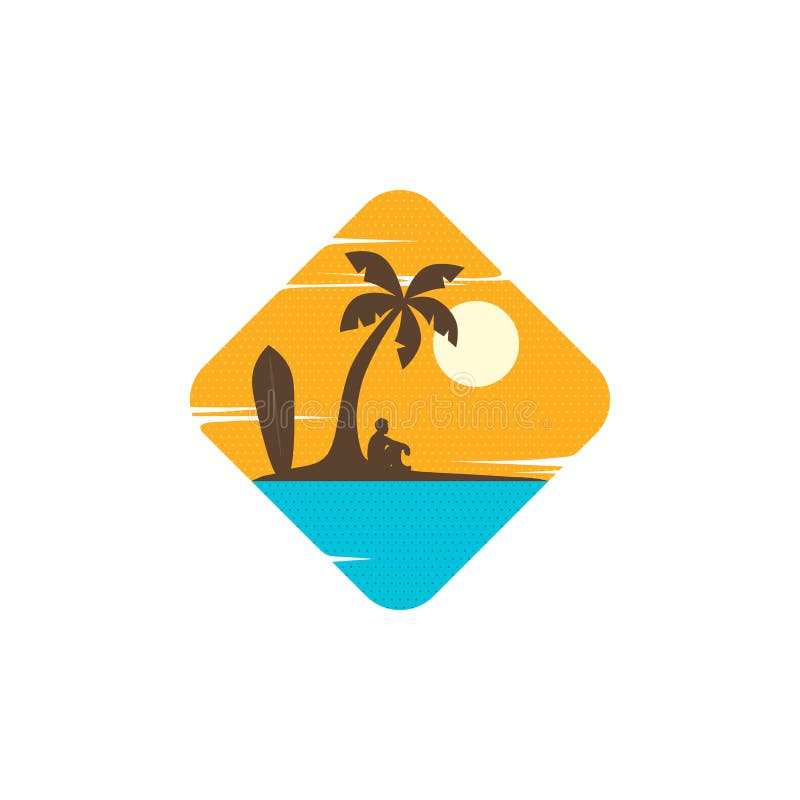 Summer Holidays Beach Sign Symbol Bali Island Stock Illustration ...