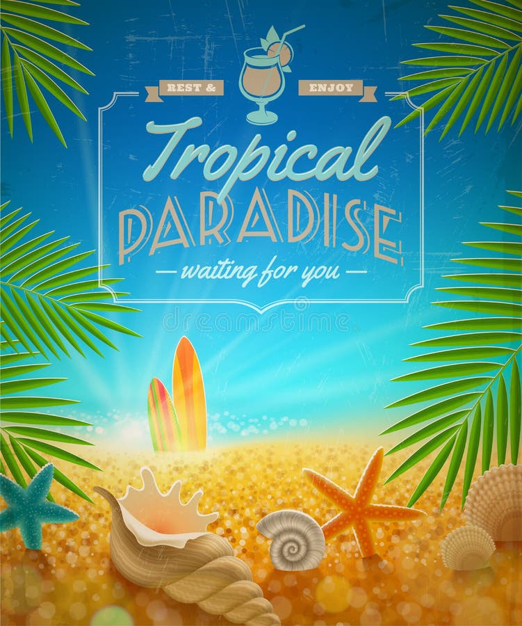 Summer holidays retro design stock illustration Summer holidays retro design stock illustration