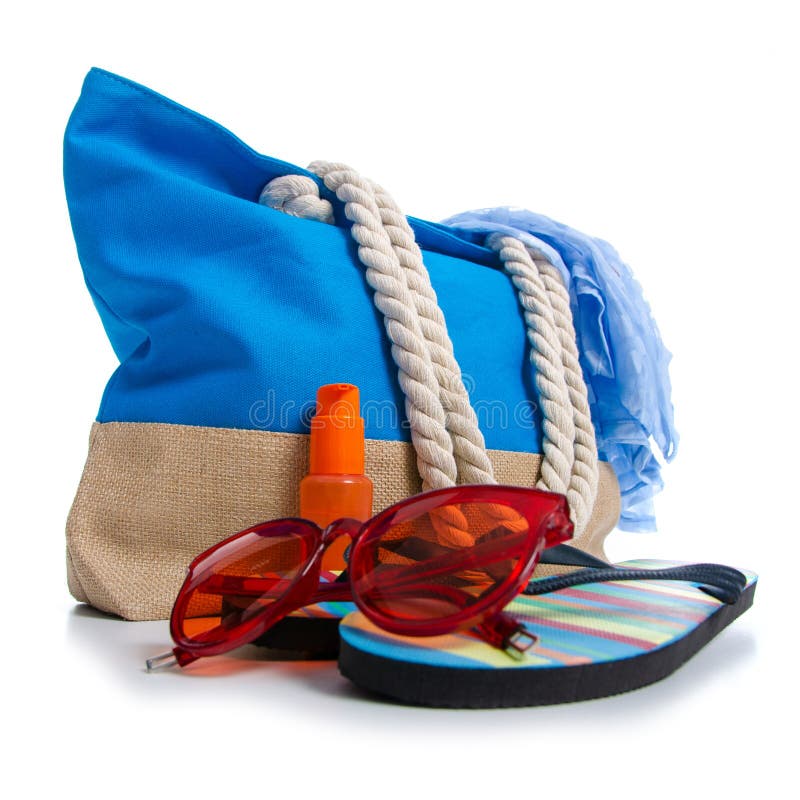 Summer Holidays, Vacation and Travel Concept. Beach Handbag and ...