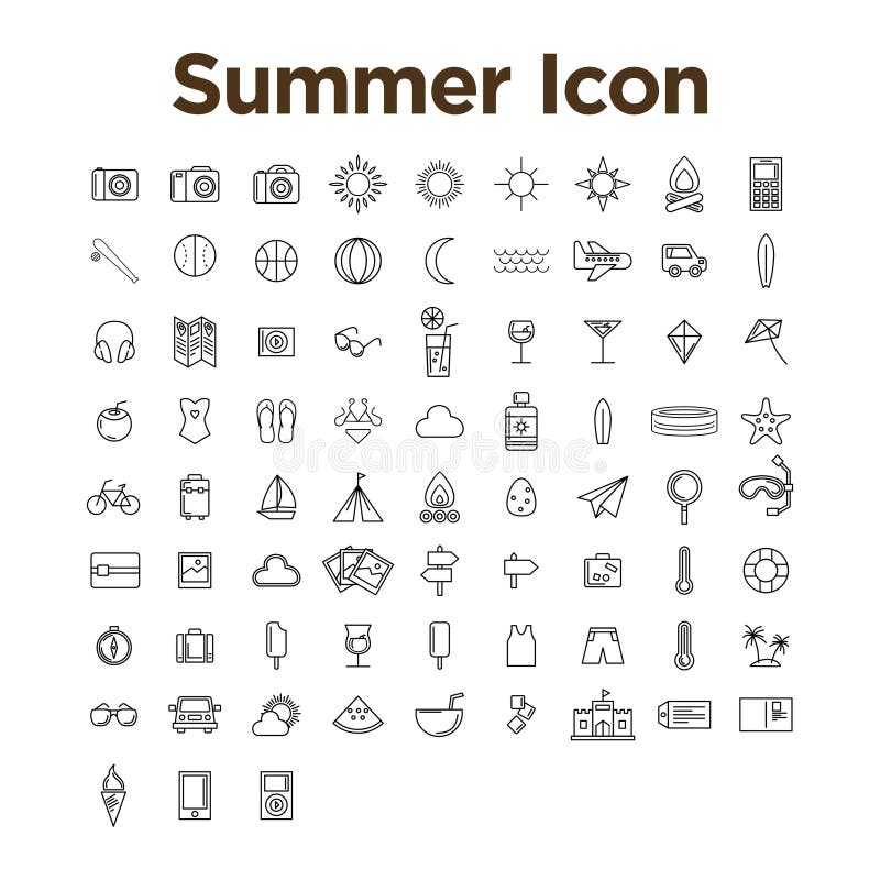 Summer Icon Set royalty free illustration