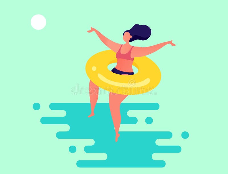 Woman Bikini Jumping Water Stock Illustrations – 158 Woman Bikini ...