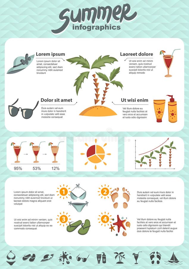 Summer infographics elements