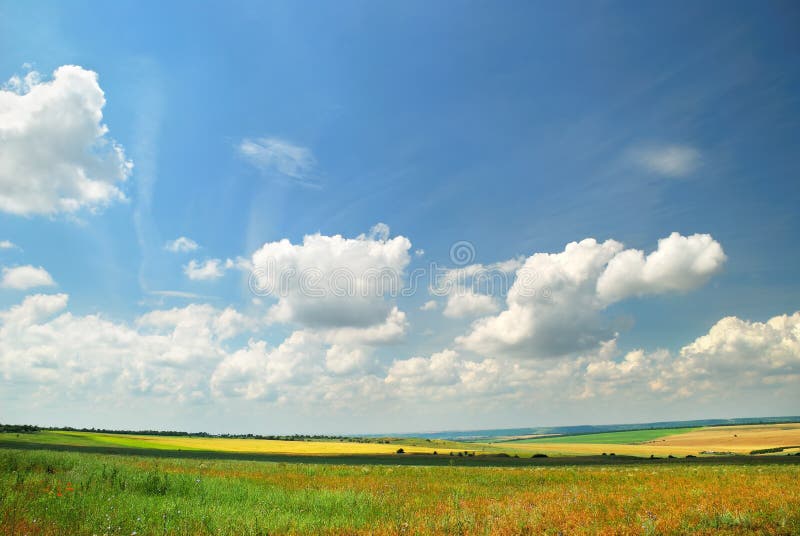 Summer landscape with the beautiful sky