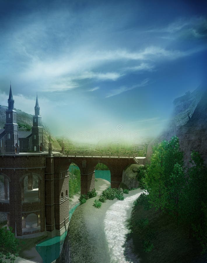 Summer landscape with a castle royalty free illustration Summer landscape with a castle royalty free illustration