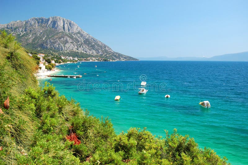 Picturesque view of adriatic coast of dalmatia in