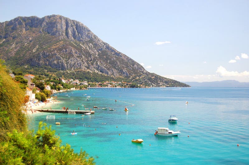 Picturesque view of adriatic coast of dalmatia in