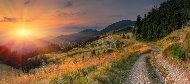 Summer landscape in the mountains royalty free stock photos Summer landscape in the mountains royalty free stock photos