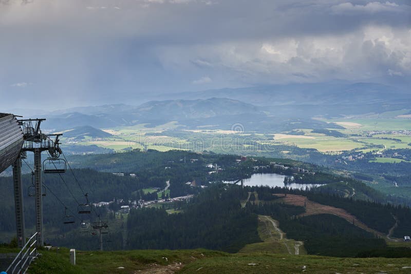 Štrbské Pleso ve Vysokých Tatrách na Slovensku.