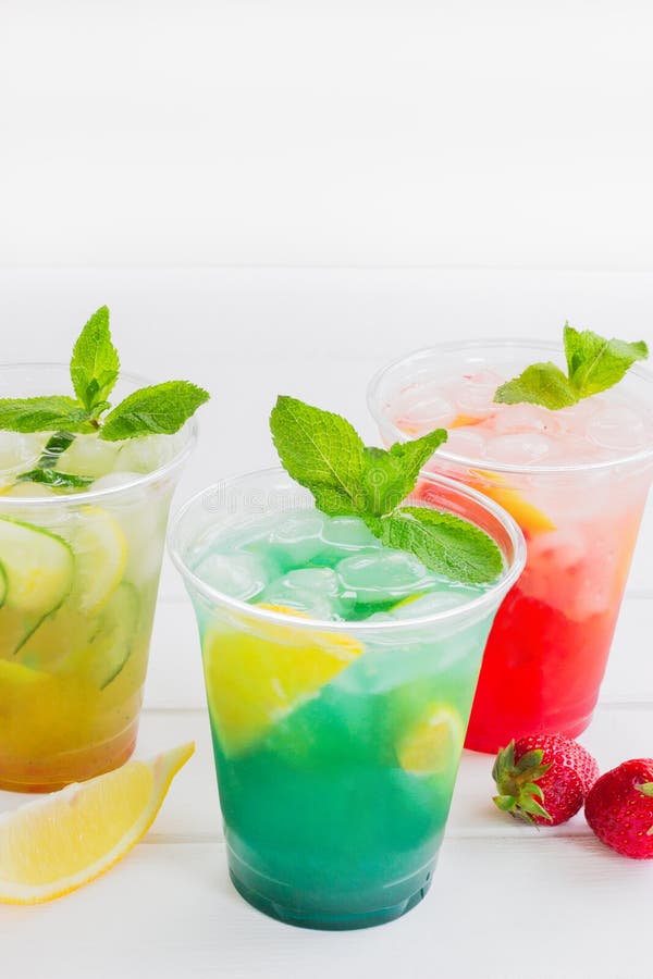 Cucumber Lemonade In The Plastic Cup Stock Image - Image of beverage ...