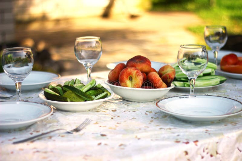 Summer lunch outdoors stock image. Image of romance, relax 75141101