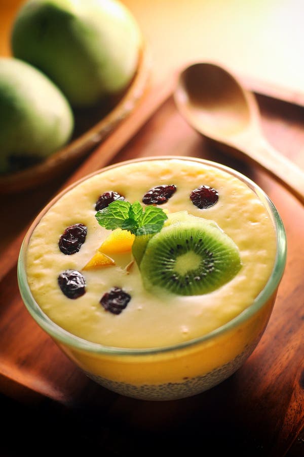 Summer Mango Milk Shake with Chia Seed Pudding