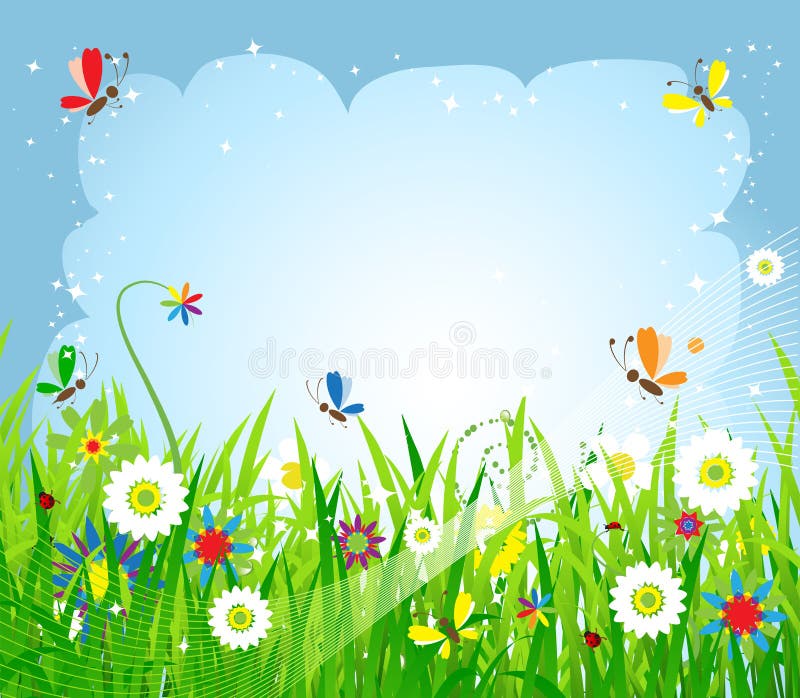 Summer meadow beautiful royalty free illustration