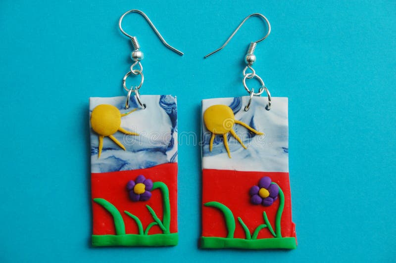 Beautiful summer meadow earrings, hand made.