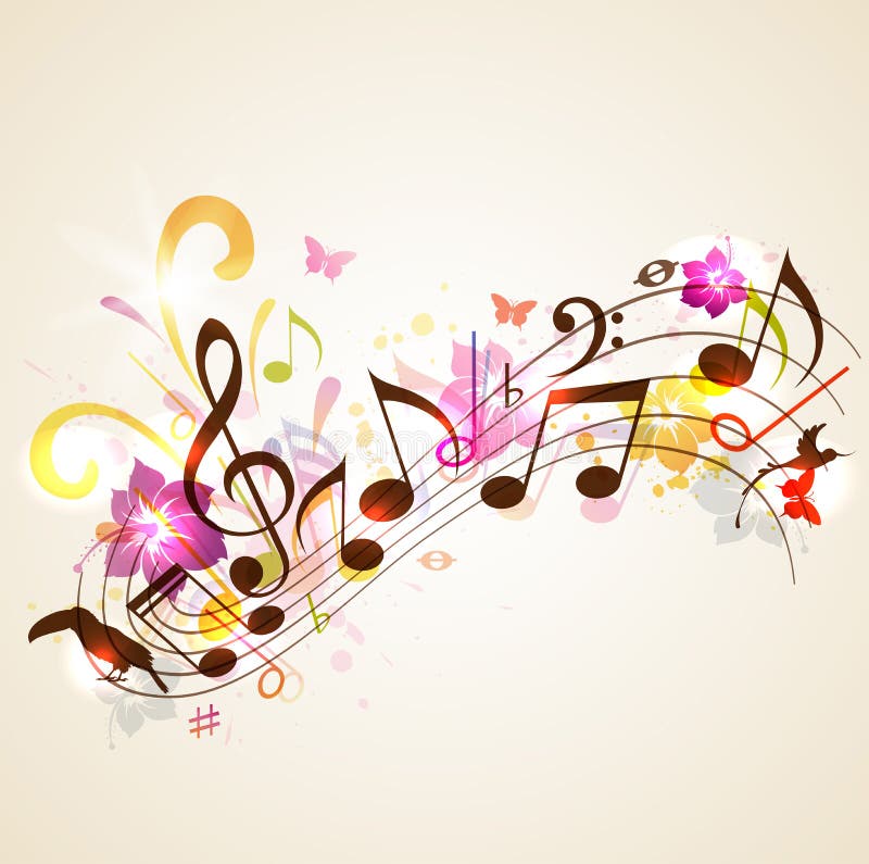 Summer music background stock vector. Illustration of orange - 70025607