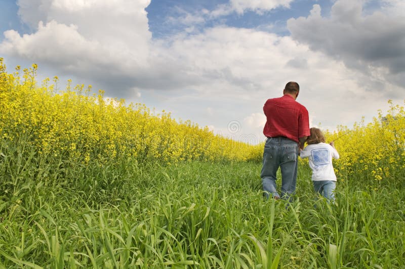 Summer nature landscape with people.