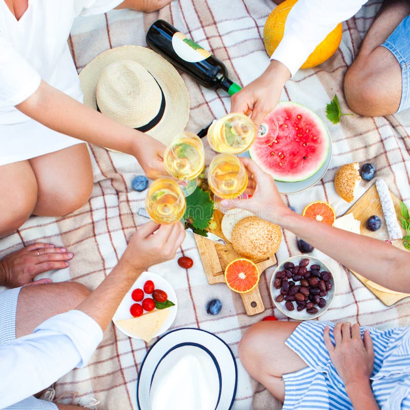 Summer Picnic . Food and Drink Concept. Stock Image - Image of flowers