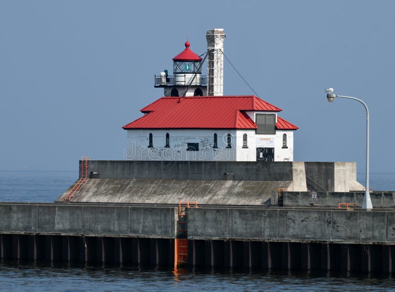Duluth Harbor South Breakwater Outer Light royalty free stock photo Duluth Harbor South Breakwater Outer Light royalty free stock photo