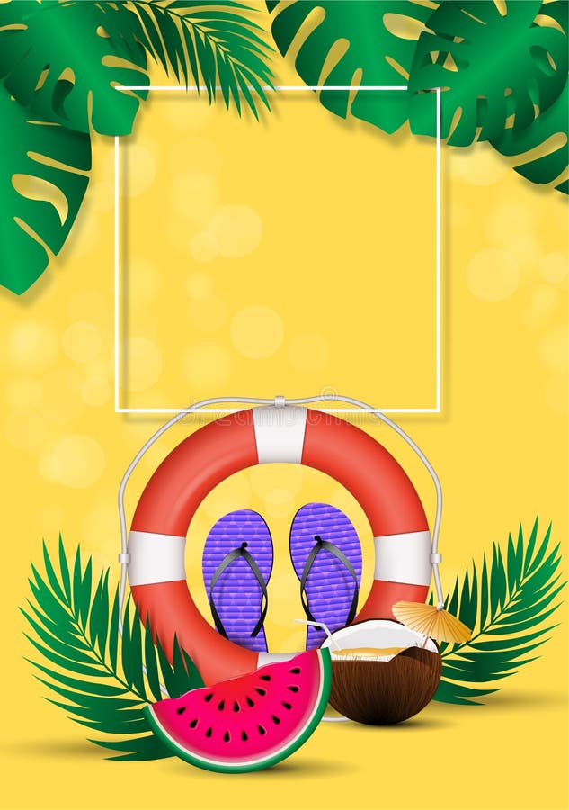 It's summer time vector illustration. Wallpaper, invitation, brochure,  voucher discount. Summer poster with inscription Stock Vector