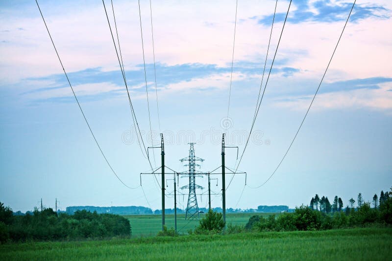 Summer power line wires stock image. Image of colorful 43322909