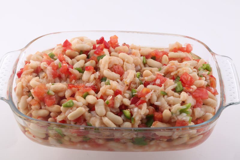 Summer Salad with Beans and Cod Fish Stock Photo Image of cookery