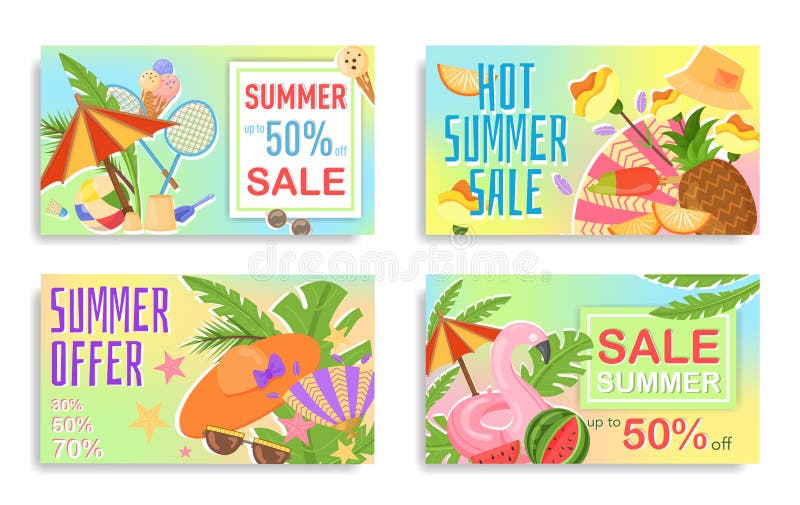 Summer sale banner, summertime concept