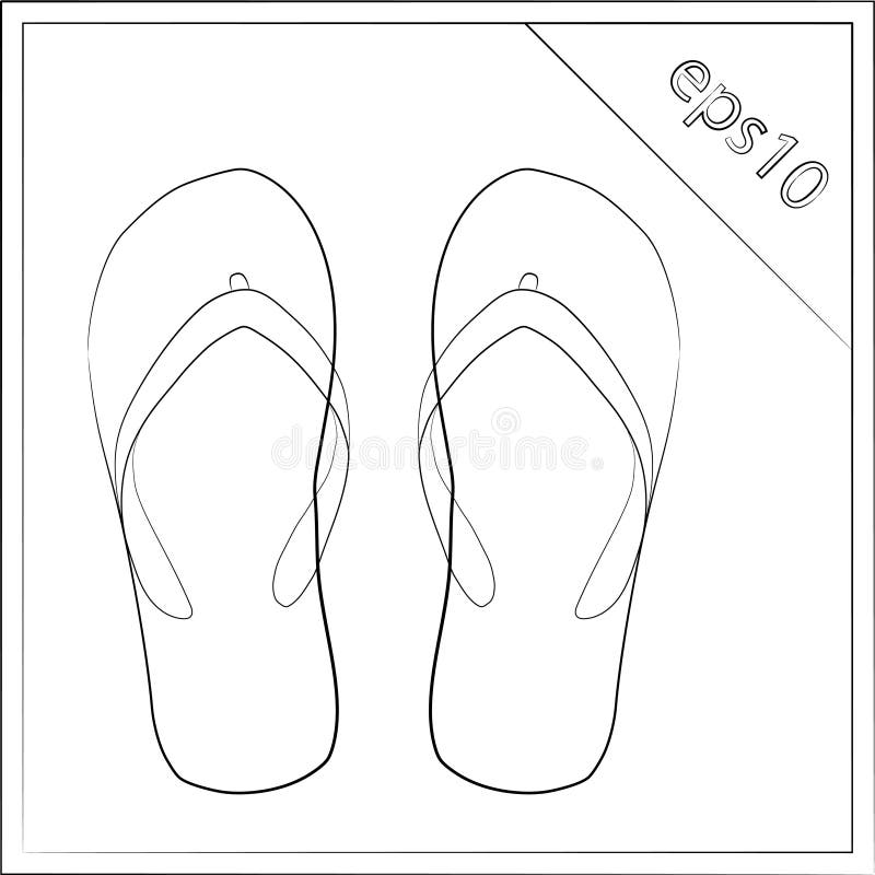 Summer Slippers Vector Illustration Eps 10 Stock Illustration ...