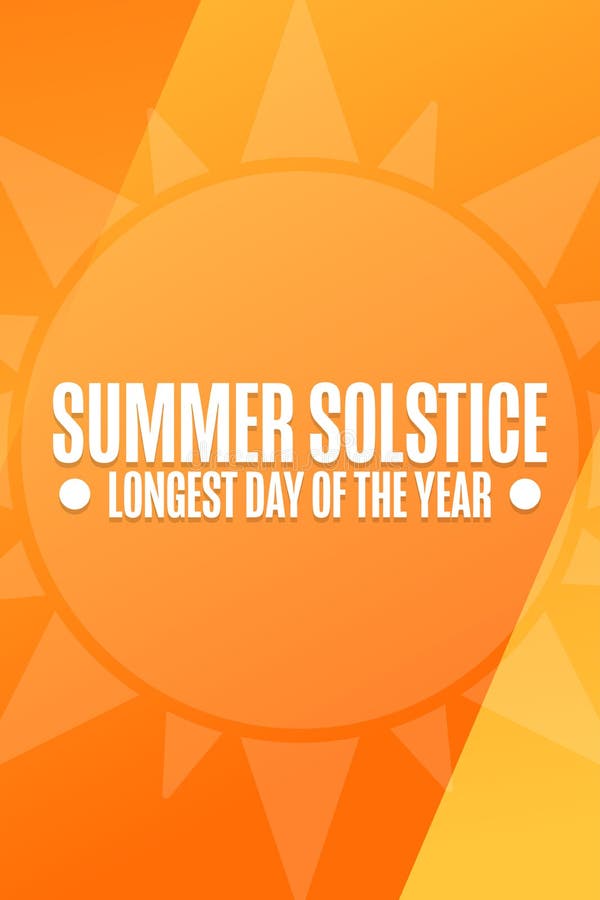 Summer Solstice Longest Day Of The Year Holiday Concept Stock Vector